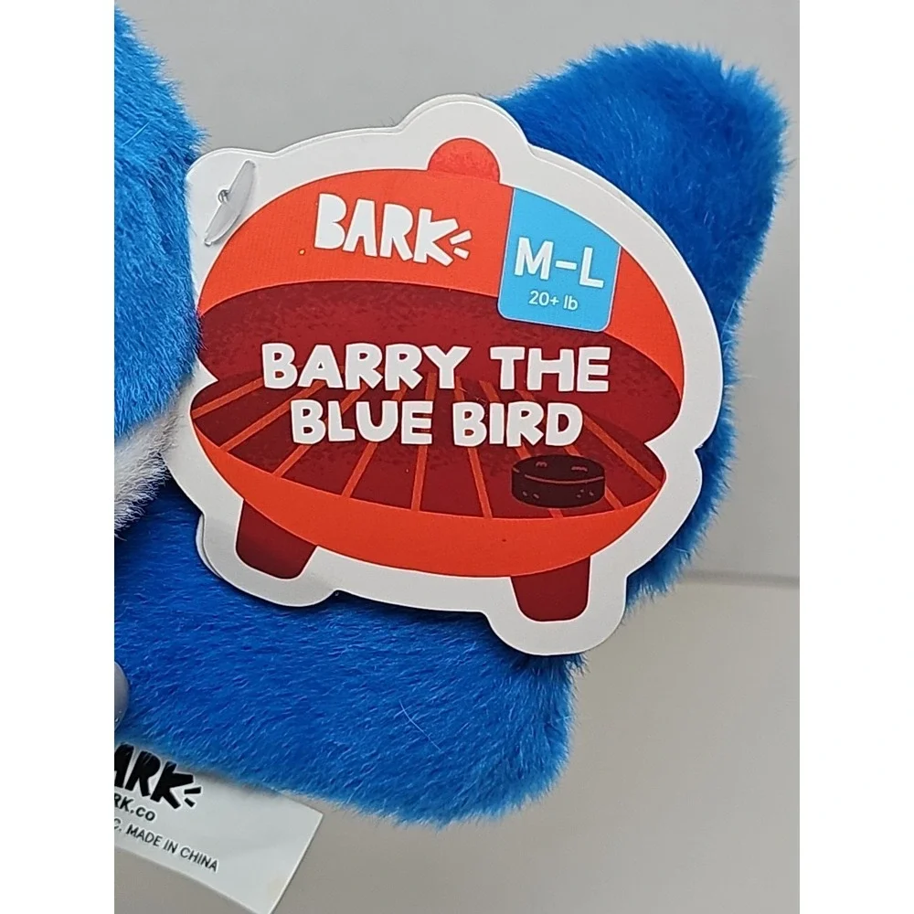 BARK BOX Dog Toy Barry Blue Bird Cookie‎ Large Summer Grill Squeak
